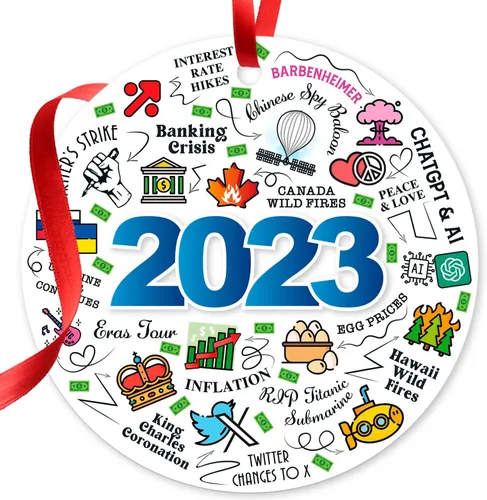 Vista 8 de Soul Décor - Adornos de Navidad 2020, gran adorno redondo de metal de 3.75 pulgadas para 2021, bolsa de terciopelo de Sigo Signs incluida
