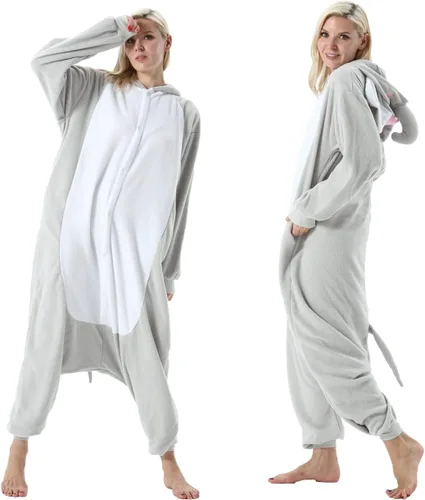 Vista 2 de SimZoo Adult Animal Onesie Pajamas, Men and Women's Animal Cosplay Costume Sleepwear, One-Piece Unisex Homewear