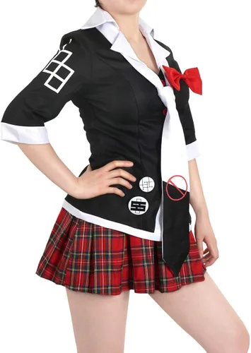 Vista 3 de Disfraz de anime Cosplay para Junko Enoshima Ropa Uniforme Escolar Conjuntos Camisa y Faldas S-L S