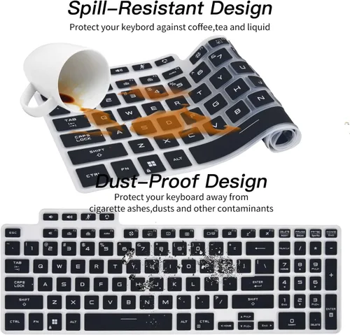 Vista 7 de Funda de teclado para ASUS TUF Gaming F16 FX607VU / A16 FA607 FA617NS, F15 FX507ZM FX507ZC FX507VU / A15 FA507NU, TUF Gaming F17 FX707 FA707 FA707RM