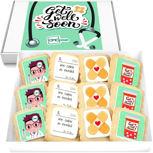 Vista 8 de Paquete de 12 cestas de regalo de galletas de feliz cumpleaños, envueltas individualmente para niños, hombres y mujeres, caja de regalo decorada