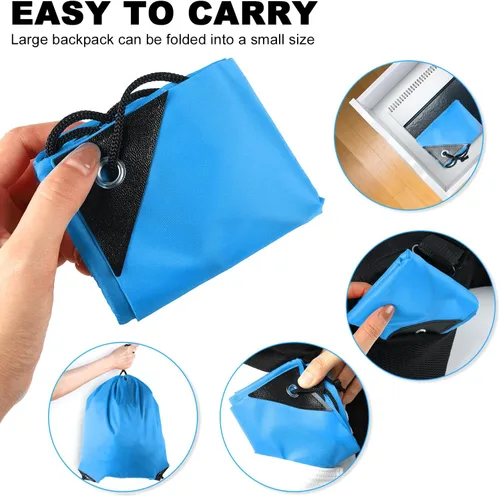 Vista 4 de GoodtoU Bolsas de cordón Mochila con cordón Bolsas de cincha Mochila de cuerda a granel Bolsa de deporte Nylon Draw String, Azul, Cordón