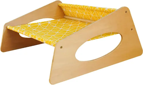 Vista 2 de Cama elevada de madera para gatos, hamaca transpirable para mascotas de tamaño mediano para todas las estaciones, muebles elevados estables
