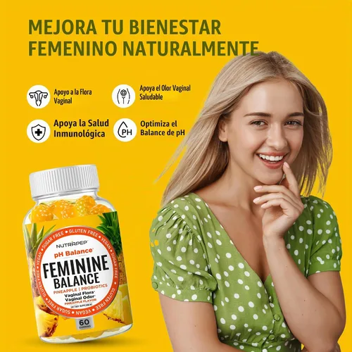 Vista 2 de NutraPep - Gomitas probióticas de equilibrio femenino para mujer