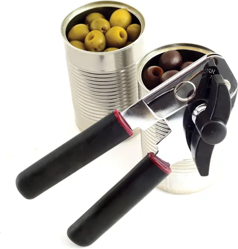 Vista 2 de Norpro, Abrelatas negro resistente, acero inoxidable, 7-1/2 in L 2-1/4 in H