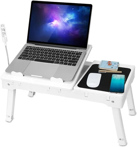Vista 7 de iMounTEK Mesa para computadora portátil, mesa para computadora portátil, bandeja multifuncional con ventilador de refrigeración interno, escritorios
