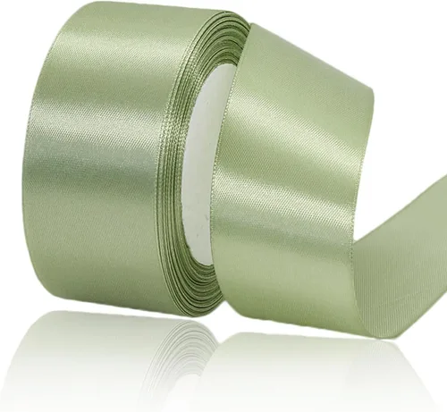 Vista 88 de Cinta de Satén Beige de Color Sólido, 1-1/2 Pulgadas x 25 Yardas, Cinta de Satén de Tela para Envolver Regalos, Manualidades, Hacer Lazos