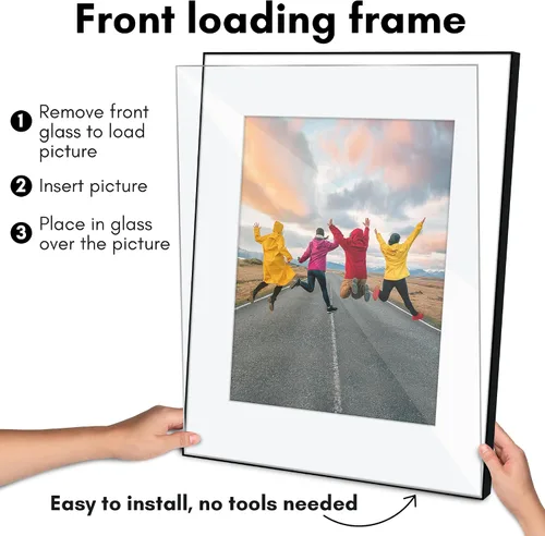 Vista 7 de Americanflat Front Loading Metropolitan Collection - Portarretratos de 16 x 20 pulgadas con vidrio inastillable, juego de 2 unidades, para uso como