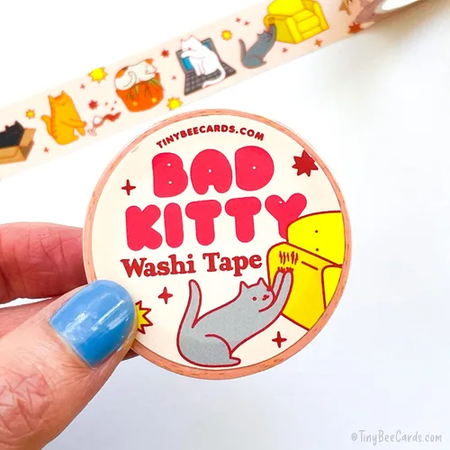 Vista 5 de Tiny Bee Cards Bad Kitty Mischief Washi Tape