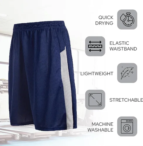 Vista 4 de Pantalones cortos deportivos para hombre, pantalones cortos de baloncesto para hombre, pantalones cortos activos para entrenamiento, gimnasio, correr