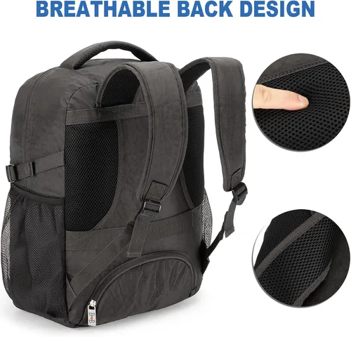 Vista 2 de Boardingblue Nueva mochila para portátil de 18" para American Spirit, Frontier Airlines, Beige, Mochila negra para debajo del asiento