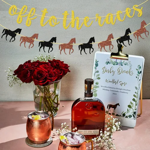 Vista 5 de Cartel Off To The Races, pancarta de caballo, pancarta de fiesta de rodeo, decoración de fiesta de carreras de caballos, decoración de fiesta