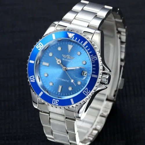 Vista 3 de MASTOP Relojes mecánicos automáticos para hombre, de acero completo, impermeables, con calendario