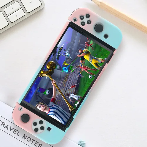 Vista 7 de Switch - Funda protectora OLED protector de funda OLED funda de agarre ergonómica y cómoda para Switch OLED rosado