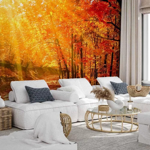 Vista 16 de artgeist Mural de pared premium Bosque púrpura, 79 x 55 pulgadas, papel tapiz no tejido, decoración de pared de vellón, impresión fotográfica