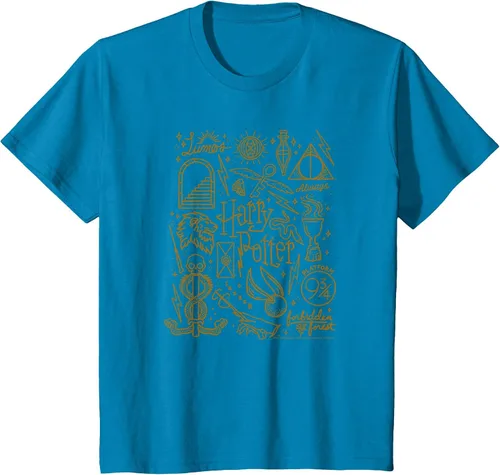 Vista 27 de Harry Potter Deathly Hallows 2 Icon Collage Poster T-Shirt Baby Blue