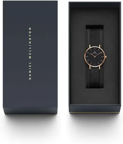 Vista 7 de Daniel Wellington Reloj Petite Ashfield, pulsera de malla negra mate