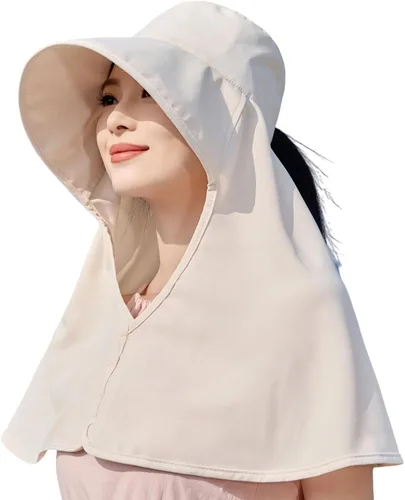 Vista 16 de HUAMULAN Sombrero de verano de ala ancha para mujer, agujero para cola de Bg8112-negro