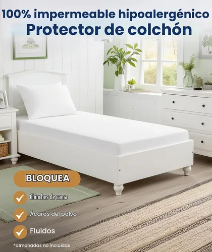 Vista 2 de Everlasting Comfort Protector de colchón de tamaño individual de alta calidad, impermeable e hipoalergénico, diseño silencioso, funda lavable