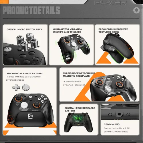 Vista 9 de GameSir G7 Pro Wireless Gaming Controller - Officially Licensed for Xbox Series XS, Xbox One, Windows PC & Android, TMR Joysticks, 1000Hz Polling