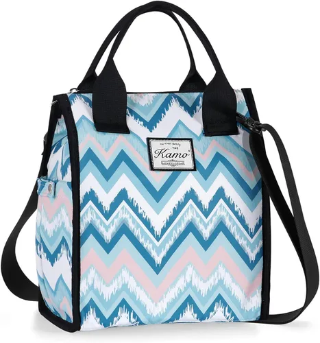 Vista 10 de Kamo Bolsas de almuerzo para mujer, bolsa de almuerzo aislada, contenedor para el trabajo, viajes, playa, correa de hombro ajustable a#1