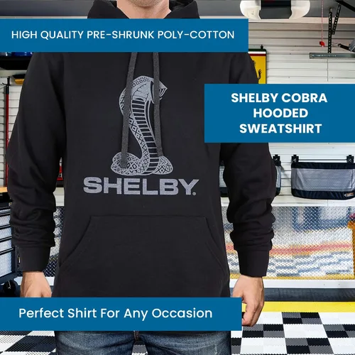 Vista 3 de Shelby American Cobra Super Snake Logo Hoody - Negro