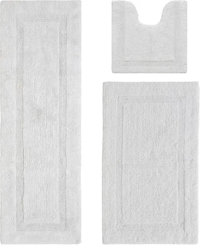 Vista 124 de Better Trends - Juego de 2 alfombras de baño 100% algodón, extra suaves, con borlas, de 17" x 24", alfombra de baño superabsorbente y reversible