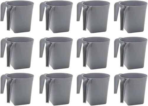 Vista 5 de YBM Home Vaso cuadrado de plástico para lavar a mano, de larga duración, para lavado ritual de manos, 1332Beige