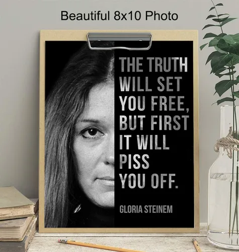 Vista 3 de Gloria Steinem, decoración de habitación para mujer, decoración de pared para el hogar, dormitorio, regalo feminista para ella, novia, esposa, gay