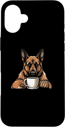 Vista 12 de iPhone 16 Dog Breed Coffee - German Shepherd Case