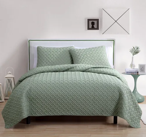 Vista 2 de VCNY Home - Juego de edredón para cama individual de 2 piezas, alternativa a edredón tamaño individual, colcha de tejido de cesta con funda