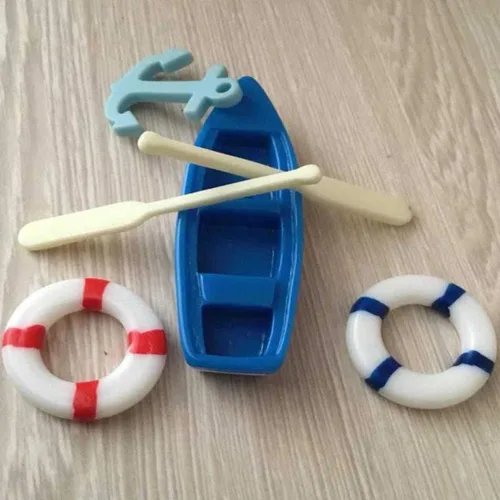 Vista 6 de 5 piezas mini figurita marina mini barco de pesca miniatura musgo micro paisaje barco adornos náutico paisaje decoración para bricolaje manualidades