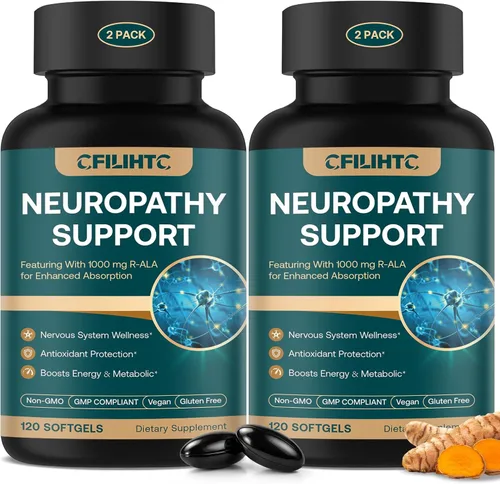 Vista 9 de Suplemento nervioso de apoyo a la neuropatía - Suplemento avanzado de ácido R-alfa lipoico con benfotiamina, NAC y complejo B para la salud