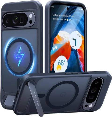 Vista 7 de TORRAS Funda magnética y soporte para Google Pixel 8 Pro, compatible con MagSafe, protección contra caídas de grado militar de 12 pies, ajuste