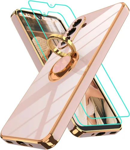 Vista 192 de Funda para Motorola Moto G 5G 2024: Funda Moto G Play 5G 2024 con 2 piezas de protectores de pantalla, soporte de anillo de rotación de 360°