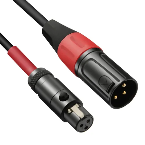 Vista 9 de Mini XLR hembra a regular XLR macho Pro Cable de micrófono de solapa