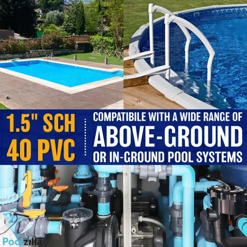 Vista 3 de Poolzilla Clorador automático para piscinas enterradas Alimentador de cloro en línea Capacidad para hasta 9 libras de tabletas
