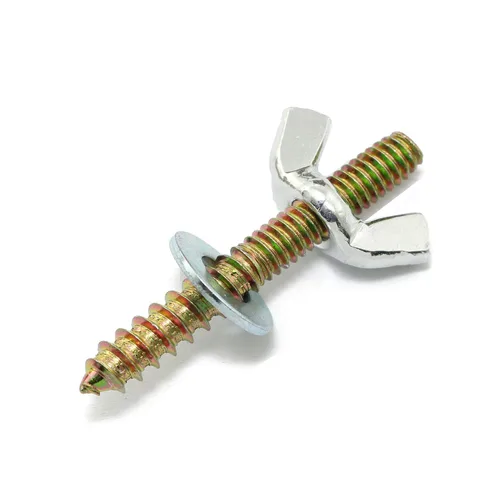 Vista 5 de Pernos de suspensión 1/4-20 x 2 Tornillo de doble cabeza con tuercas de ala para muebles de madera