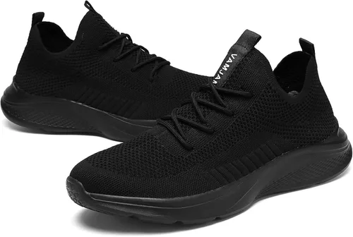 Vista 3 de VAMJAM Tenis de correr para hombre ligeros transpirables de punto volador de malla con cordones para caminar entrenamiento casuales deportivos