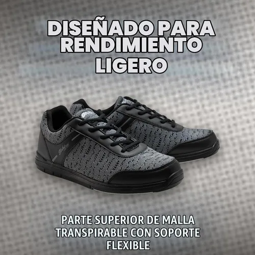 Vista 7 de KR Strikeforce - Zapatos de bolos para hombre, color negro y gris Negro/Acero
