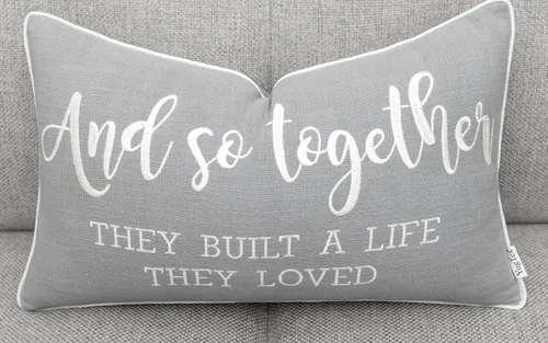 Vista 8 de Funda de Cojín Decorativo Romántico para Pareja, Sentimiento de Amor Bordado, Refranes Decorativos, Acento Lumbar - Decoración de Frases Acogedoras