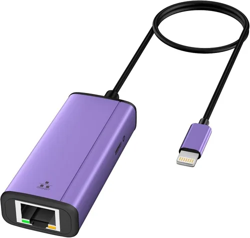 Vista 7 de Adaptador Lightning a Ethernet [certificado MFi de Apple], adaptador de red LAN Ethernet IVSHOWCO iPhone iPad a RJ45 con puerto de carga, alta