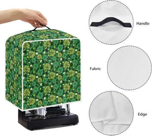 Vista 44 de Funda para cafetera, poliéster, azul, se adapta a la mayoría de máquinas de café estándar, protector resistente al polvo, huellas dactilares Playa