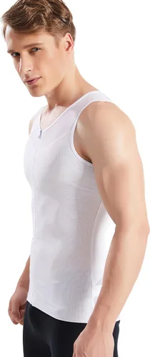 Vista 2 de HANERDUN Camisa de compresión para hombre, adelgazante, moldeadora con cremallera