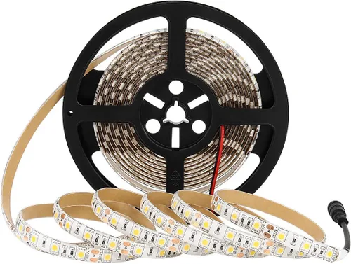 Vista 6 de SUPERNIGHT tira de luz LED, 16.4ft5M SMD 5050 60LedsM azul impermeable LED flexible Flash 300 LEDs cuerda luces