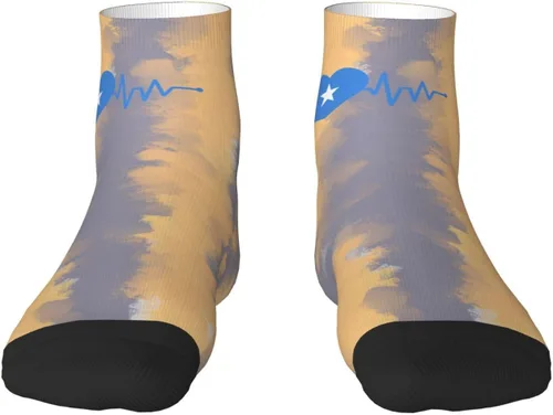 Vista 2 de Somali Heartbeat I Love Somalia Heart Flag Ankle Socks Winter Low Cut Sports Warm Comfort Breathable Casual Socks For Mens And Womens