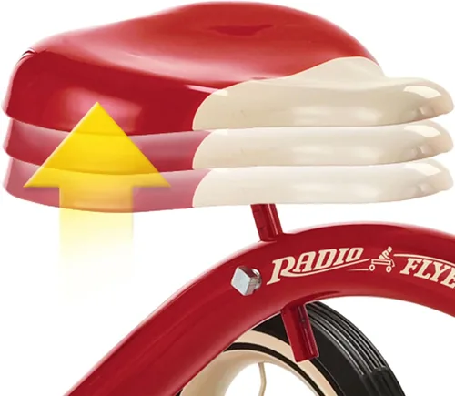 Vista 3 de Triciclo con manubrio ajustable Radio Flyer, 10", color rojo clásico, Rojo