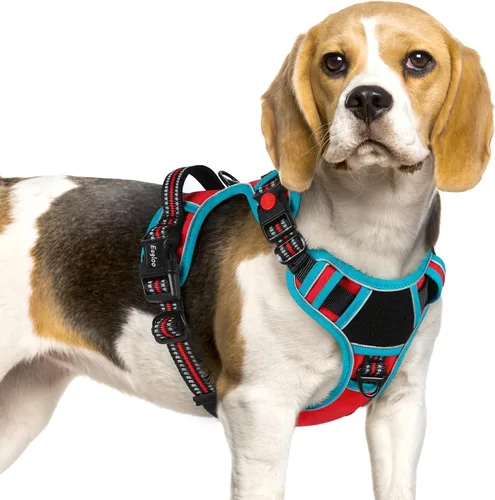 Vista 15 de Eagloo Arnés para perro de tamaño pequeño, fácil de llevar con 3 hebillas, arnés ajustable sin tirones para mascotas con sistema MOLLE, chaleco