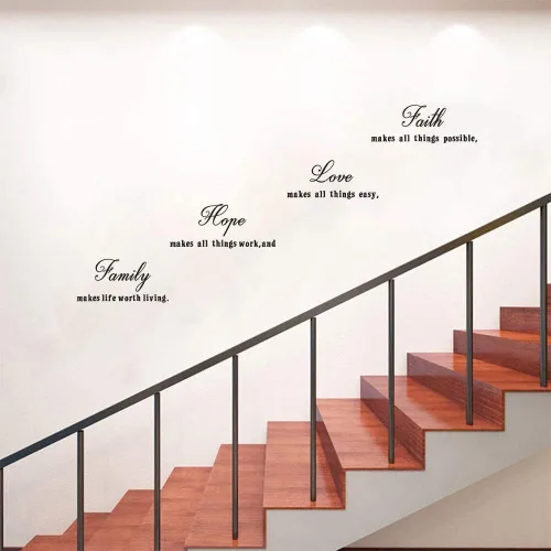 Vista 3 de LZYMSZ - Calcomanías de pared de 16.5 x 23.5 pulgadas con citas de fe, amor, esperanza Removable DIY Saying Wall Art Decals Family Sticker Set