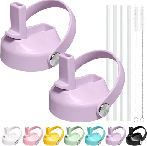 Vista 18 de Tapa de popote para botella de agua de boca ancha Hydroflask, tapa de pajilla, mango flexible, apto para Hydro Flask de 12, 16, 18, 20, 32, 40, 64